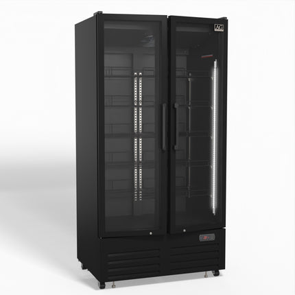 AG 810L Upright Glass Door Display/Drinks Fridge - Black DF810B