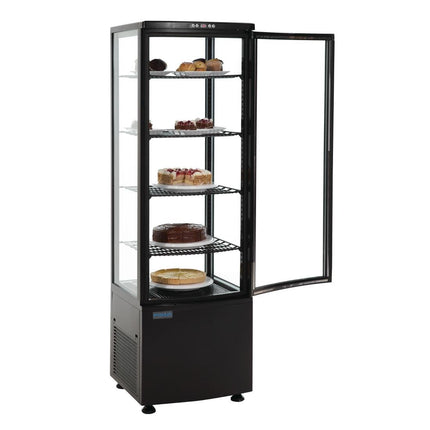 Polar C-Series Curved Glass Door Display Fridge Upright Black 235Ltr DP289-A