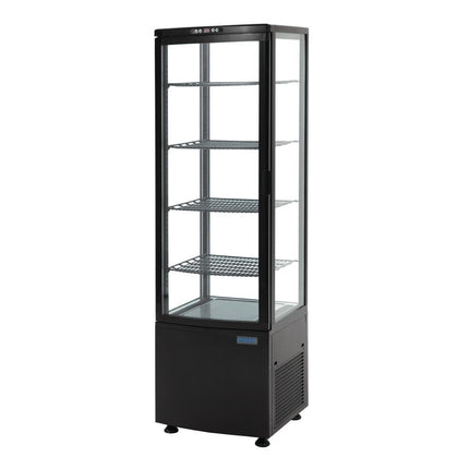 Polar C-Series Curved Glass Door Display Fridge Upright Black 235Ltr DP289-A