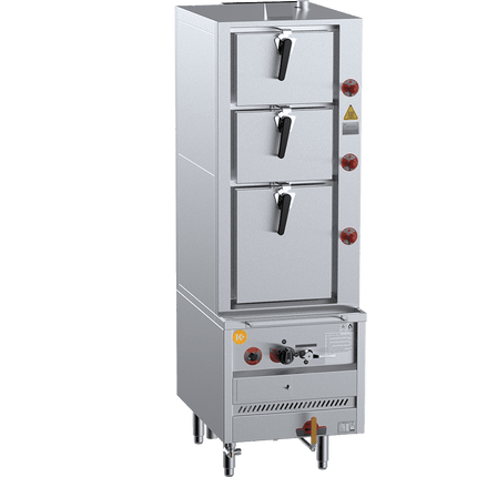 K+ Triple Deck Three Tier Gas Steamer 600mm LPG