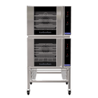 Turbofan E30M3/2 - Double Stacked - GN 1/1 Manual / Electric Convection Ovens Double Stacked on a Stainless Steel Base Stand