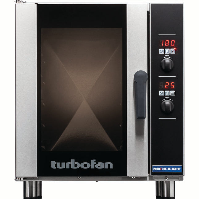 Turbofan convection oven with digital control panel on a white background