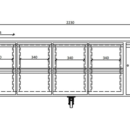 FED-X XUB7C22S4D dimensions front view diagram