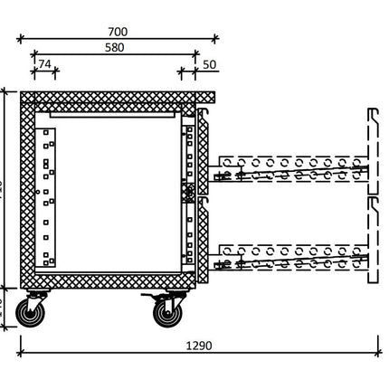 FED-X XUB7C22S4D cross-section depth diagram
