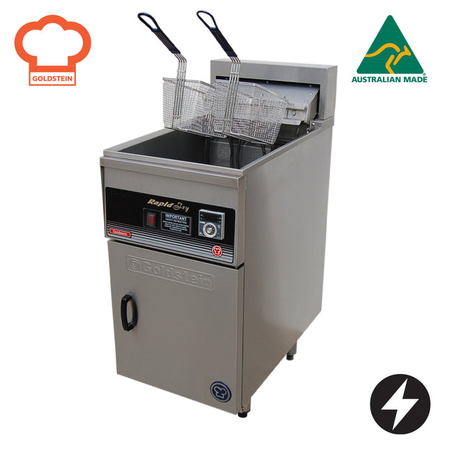 Goldstein Electric Single Pan, 2 Baskets Per Pan, Pan Size 405 X 390 X 275 mm, 32 Ltr. Capacity, 3 Phase FRE18/1DL