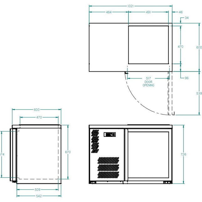 Williams One Door Glass Chiller With Two Shelves