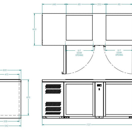 Williams Two Door Glass Chiller With Two Shelves