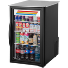 True Countertop Retail Merchandiser Refrigerator 1 Glass Swing Door - 155L - Black Exterior