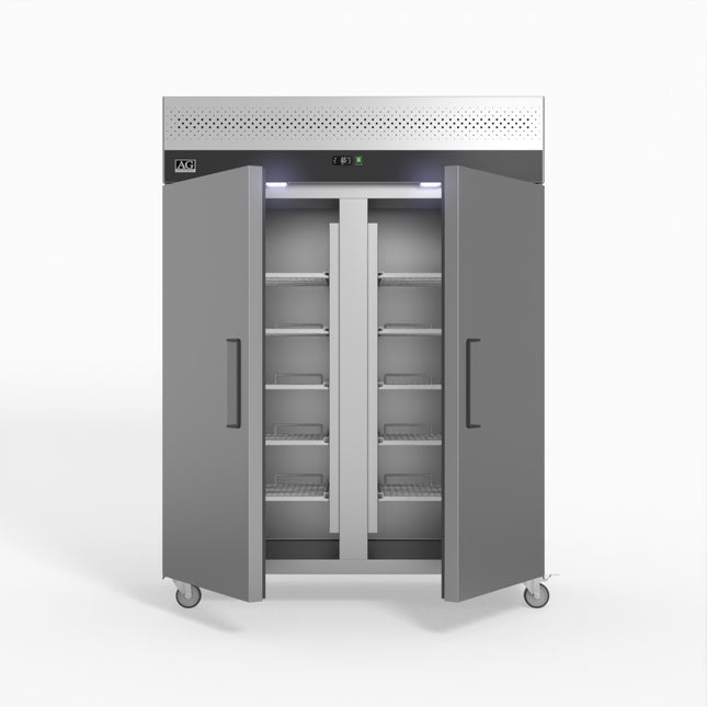 AG 1300 Litre Upright Double Solid Door Stainless Steel Fridge GNX1400TN