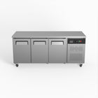 AG Equipment GNX3100BT 3-door under bench freezer, stainless steel, front view