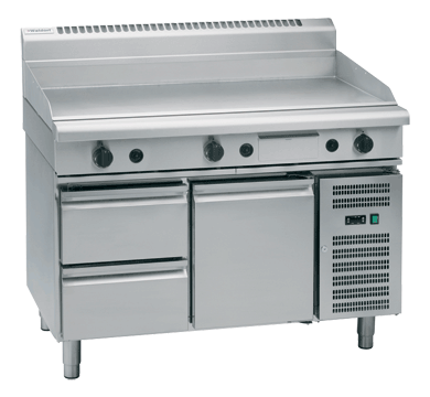 Waldorf 800 Series GP8120G-RB - 1200mm Gas Griddle – Refrigerated Base
