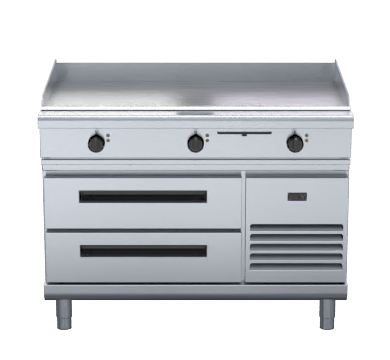 Waldorf 800 Series GPL8120E-RB - 1200mm Electric Griddle Low Back Version - Refrigerated Base