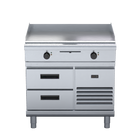 Waldorf 800 Series GPL8900E-RB - 900mm Electric Griddle Low Back Version - Refrigerated Base