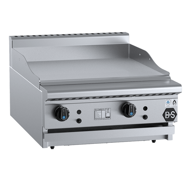 B+S Black Grill Plate 600mm Bench Mounted Natural Gas