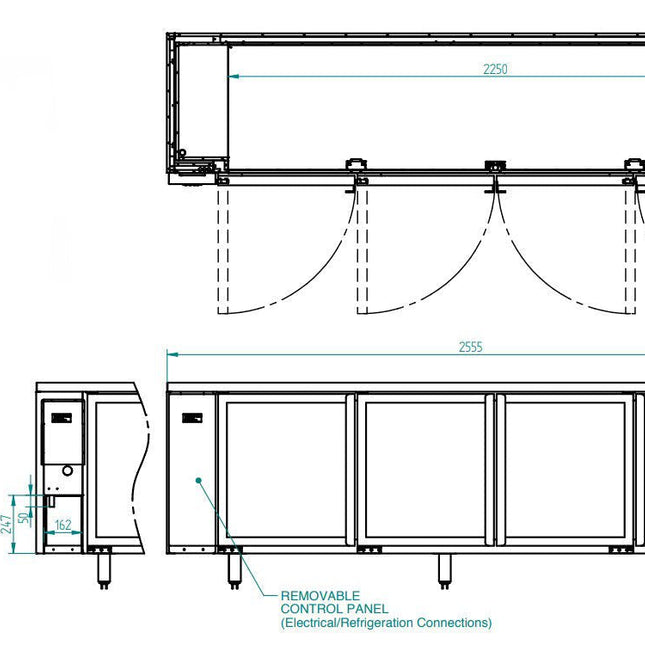 Williams Boronia - Four Door Stainless Steel Remote Back Bar Counter Display Refrigerator