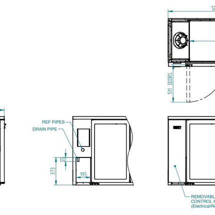 Williams Cameo - Two Door Black Colorbond Remote Back Bar Counter Display Refrigerator