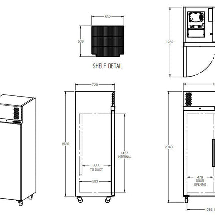 Williams Pearl - Two Door Stainless Steel Upright Storage Refrigerator