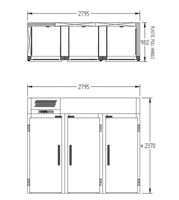 Williams Ruby - Three door Refrigerator