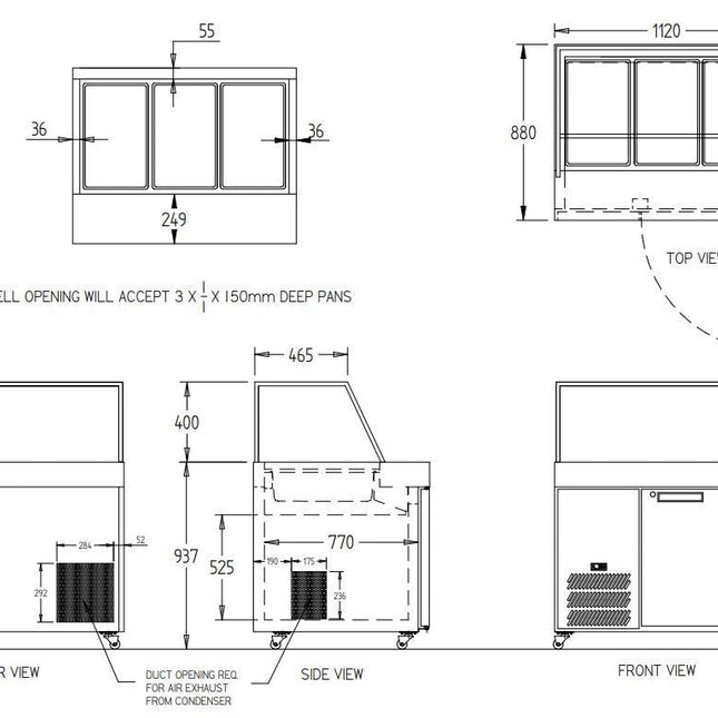 Williams Banksia - One Door Stainless Steel Prep Counter Refrigerator With Flat Blown Air Well