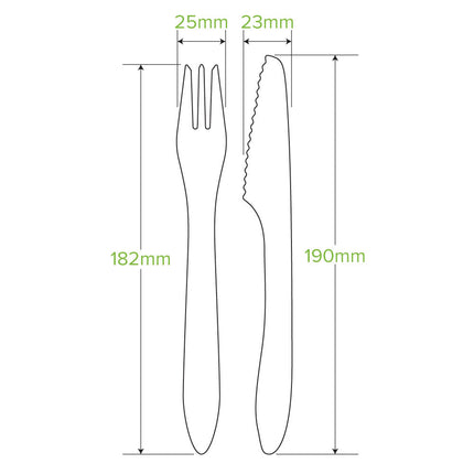 BioPak HY-19KFN-COATED 19cm coated knife, fork and napkin set