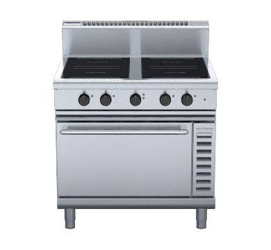 Waldorf 800 Series 4 Round Induction Range 900mm With Convection Oven IN8410ECR5
