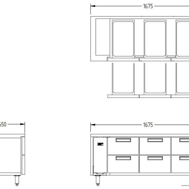 Williams Jarrah - Six Drawer Remote Hiline Refigerator