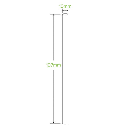 BioPak JP-PBS-10X197-W 10mm jumbo paper straw white