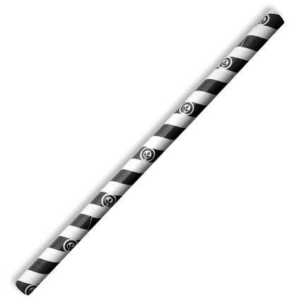 BioPak JP-PBS-10X197-BS 10mm jumbo paper straw black stripe