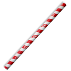 10mm jumbo paper straw Qty:2,500 / red stripe