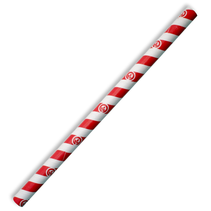 BioPak JP-PBS-10X197-RS 10mm jumbo paper straw red stripe