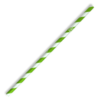 6mm regular paper straw Qty:2,500 / green stripe