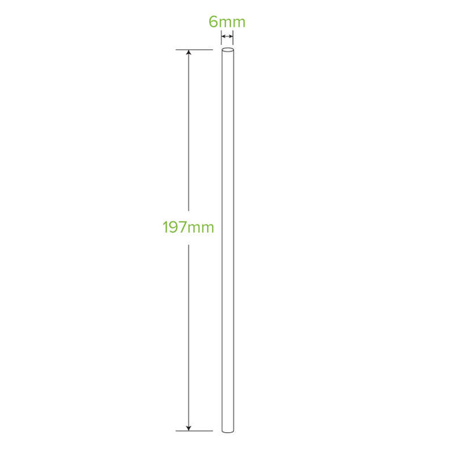 BioPak JP-PBS-6X197-BENDY-B 6mm bendy straw black