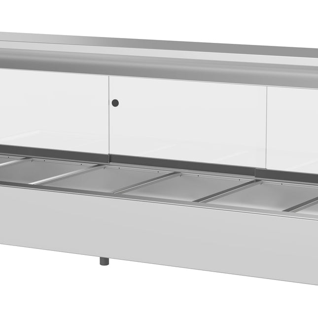 Woodson 6 Module Straight Glass Hot Food Display W.HFS26