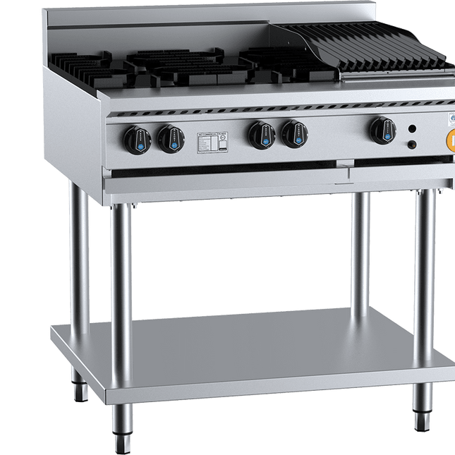 K+ Combination Four Open BurnersPlus  300mm Char Grill On Stand LPG