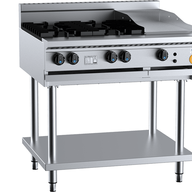 K+ Combination Four Open Burners Plus 300mm Grill Plate Natural Gas