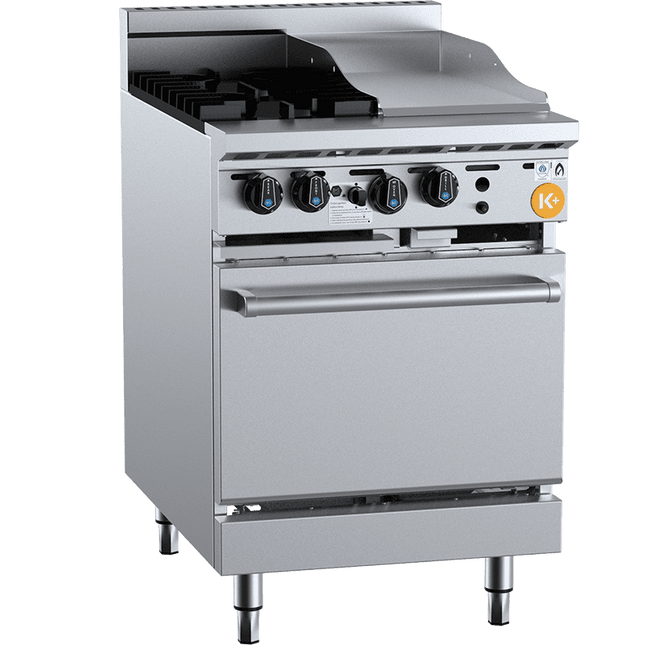 K+ Two Open Burner Oven With 300mm Griddle Grill Plate LPG