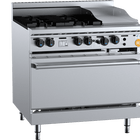 K+ Four Open Burner Oven With 300mm Griddle Grill Plate Natural Gas