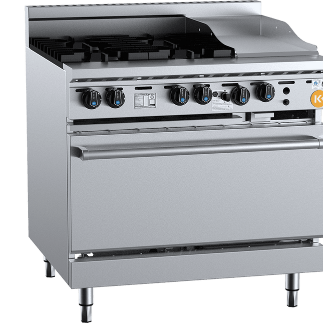 K+ Four Open Burner Oven With 300mm Griddle Grill Plate Natural Gas