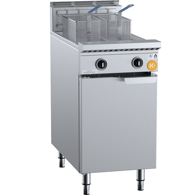 K+ Two 13.5L Split Pan Two Baskets Twin Chamber Turbo Deep Fryer LPG