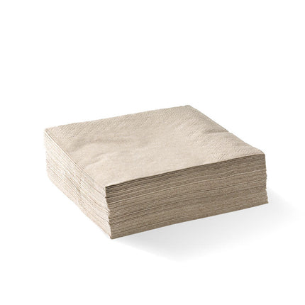 BioPak L-B/CNCE-N 2-ply corner embossed cocktail napkin natural