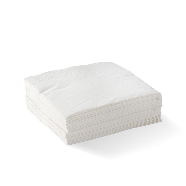 BioPak L-B/CNCE-W 2-ply corner embossed cocktail napkin white