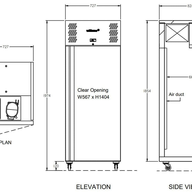 Williams Garnet - One Door 2/1 Gn Stainless Steel Upright Freezer