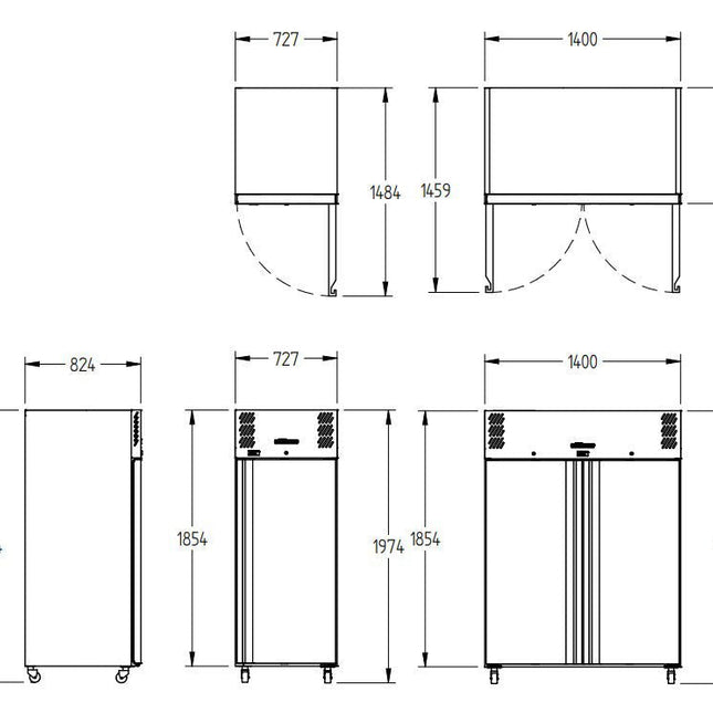 Williams Garnet - Two Door 2/1 Gn Stainless Steel Upright Freezer