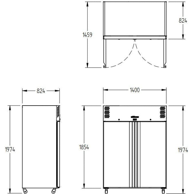 Williams Garnet Bakery - Two Door 2/1 Gn Stainless Steel Upright Bakery Freezer