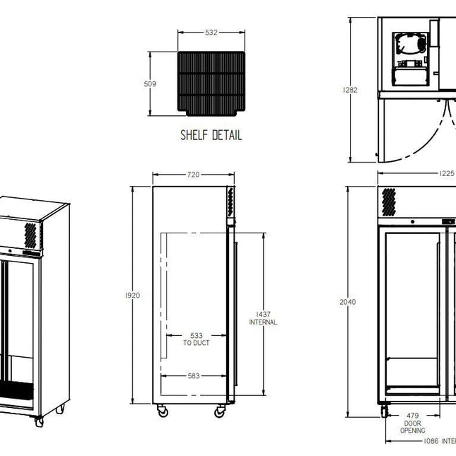 Williams Pearl - Two Door White Colorbond Upright Display Freezer