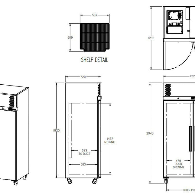 Williams Pearl - Two Door Stainless Steel Upright Storage Freezer