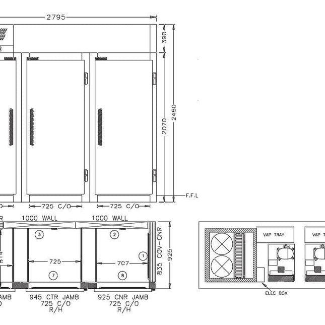 Williams Ruby - Three door Freezer