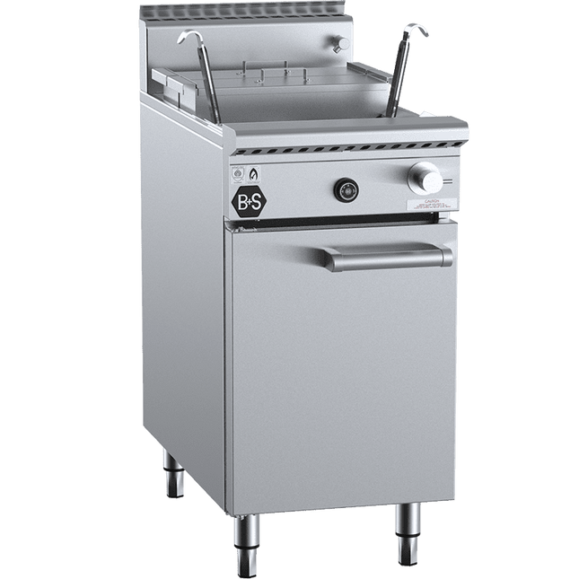 B+S Black Noodle Cooker with Soup Warmer insert (2 rounds baskets + 2 rec pots) LPG