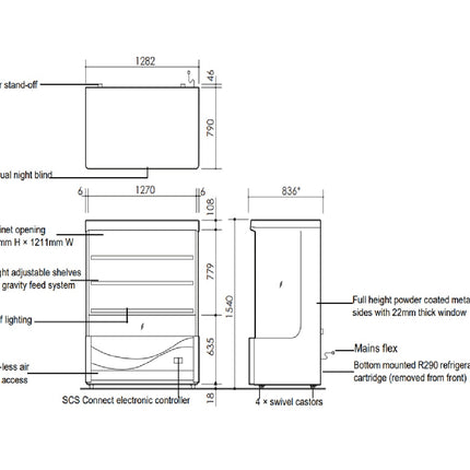 Skope  798L Open Deck Fridge OD720N