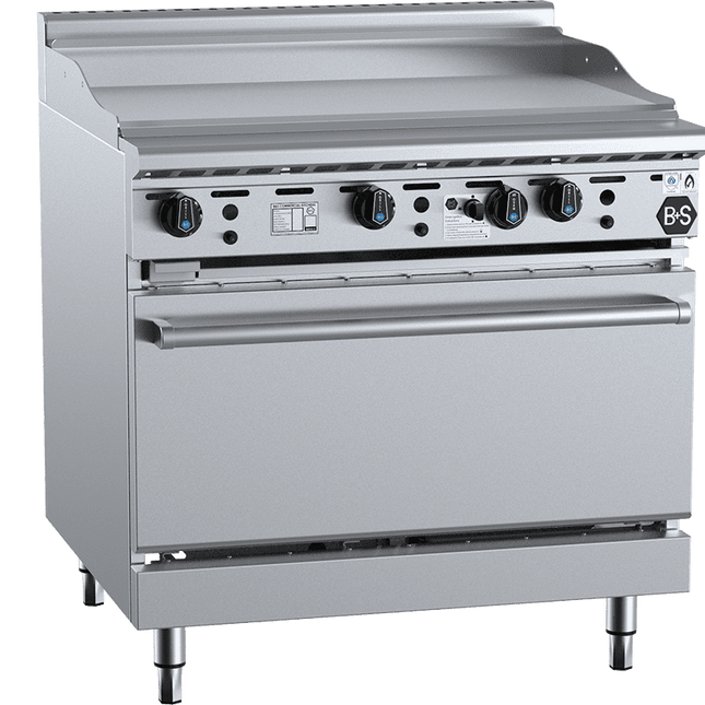 B+S Black Oven with 900mm Grill Plate Natural Gas